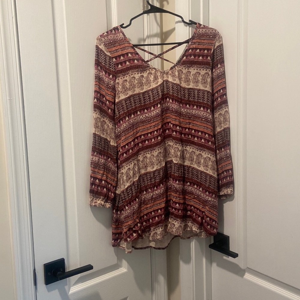 Patterned long sleeve dress